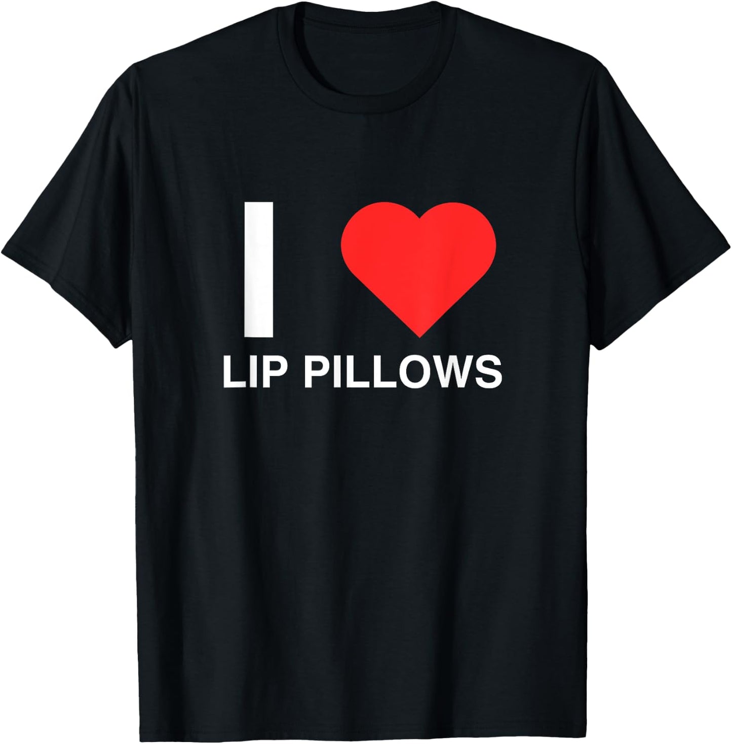 I Love Heart Lip Pillows Funny Nicotine Pouch Novelty Meme T-Shirt - T-Shirt | Black