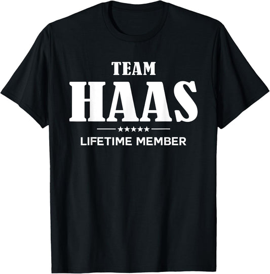 Team HAAS Lifetime Member HAAS Family T-Shirt - T-Shirt | Black