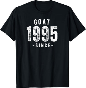 Goat Since 1995, Born In 1995 Vintage Retro Classic Birthday T-Shirt - T-Shirt | Black