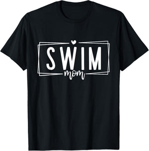 Swimmer Mom Proud Swim Mom T-Shirt - T-Shirt | Black