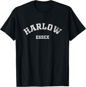 Harlow Essex Gifts England Vintage Souvenirs Apparel Retro T-Shirt - T-Shirt | Black