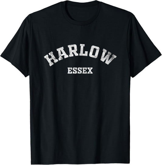 Harlow Essex Gifts England Vintage Souvenirs Apparel Retro T-Shirt - T-Shirt | Black