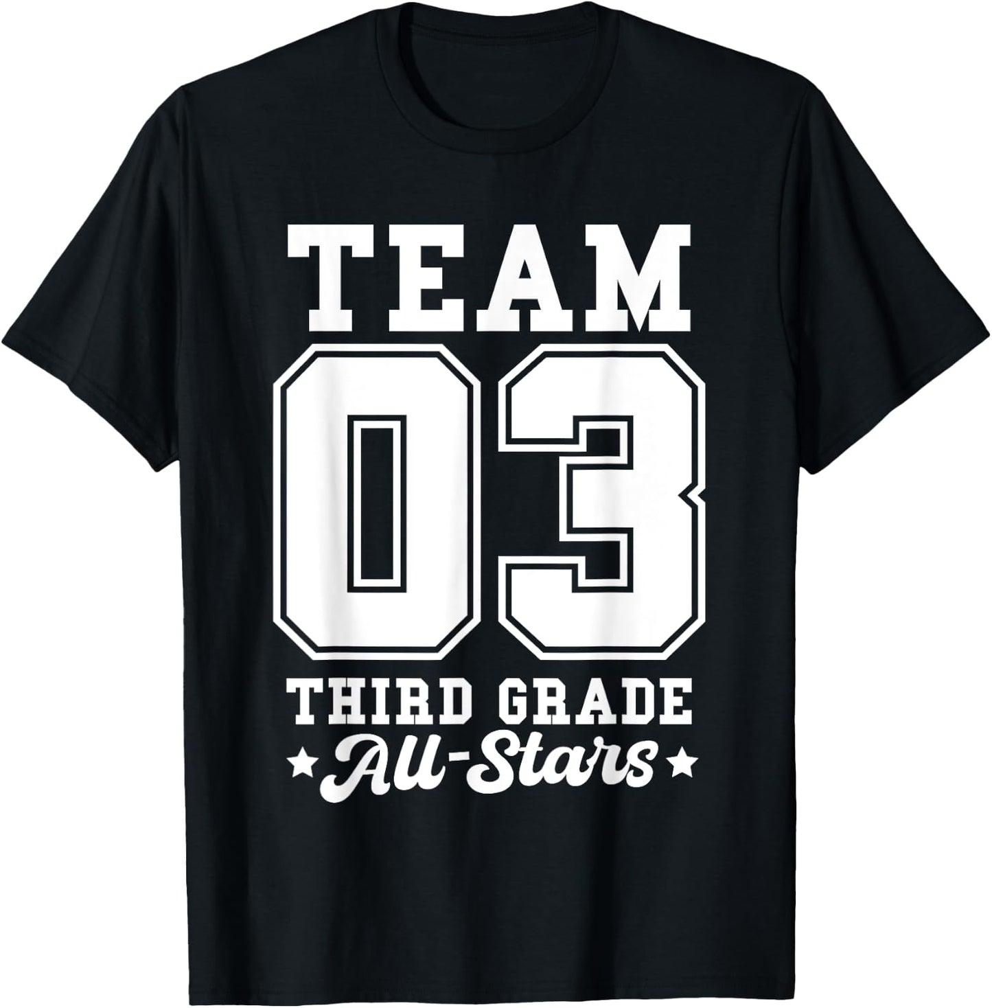 Team 3rd Grade All-Stars Back To School Sports Jersey T-Shirt - T-Shirt | Black
