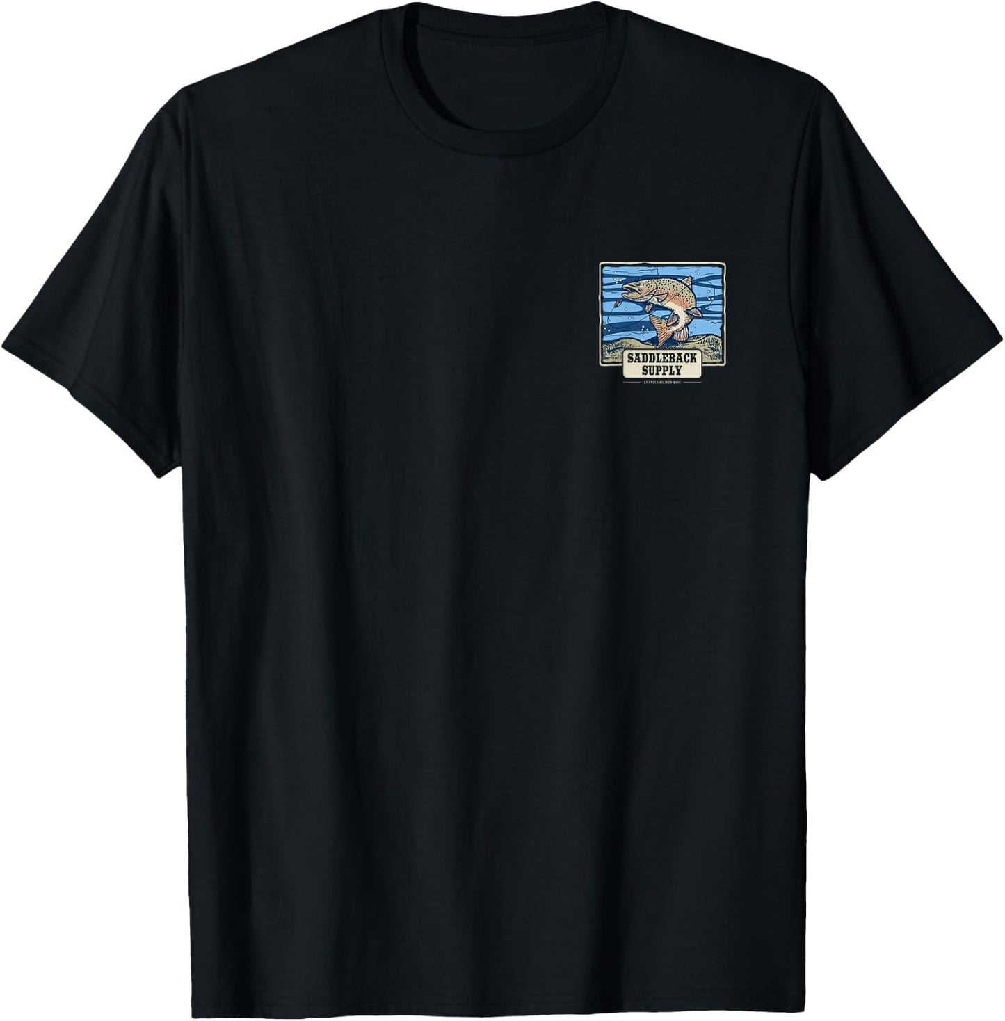 Saddleback Fishing for Trout Logo Lightweight Graphic T-Shirt - T-Shirt | Black
