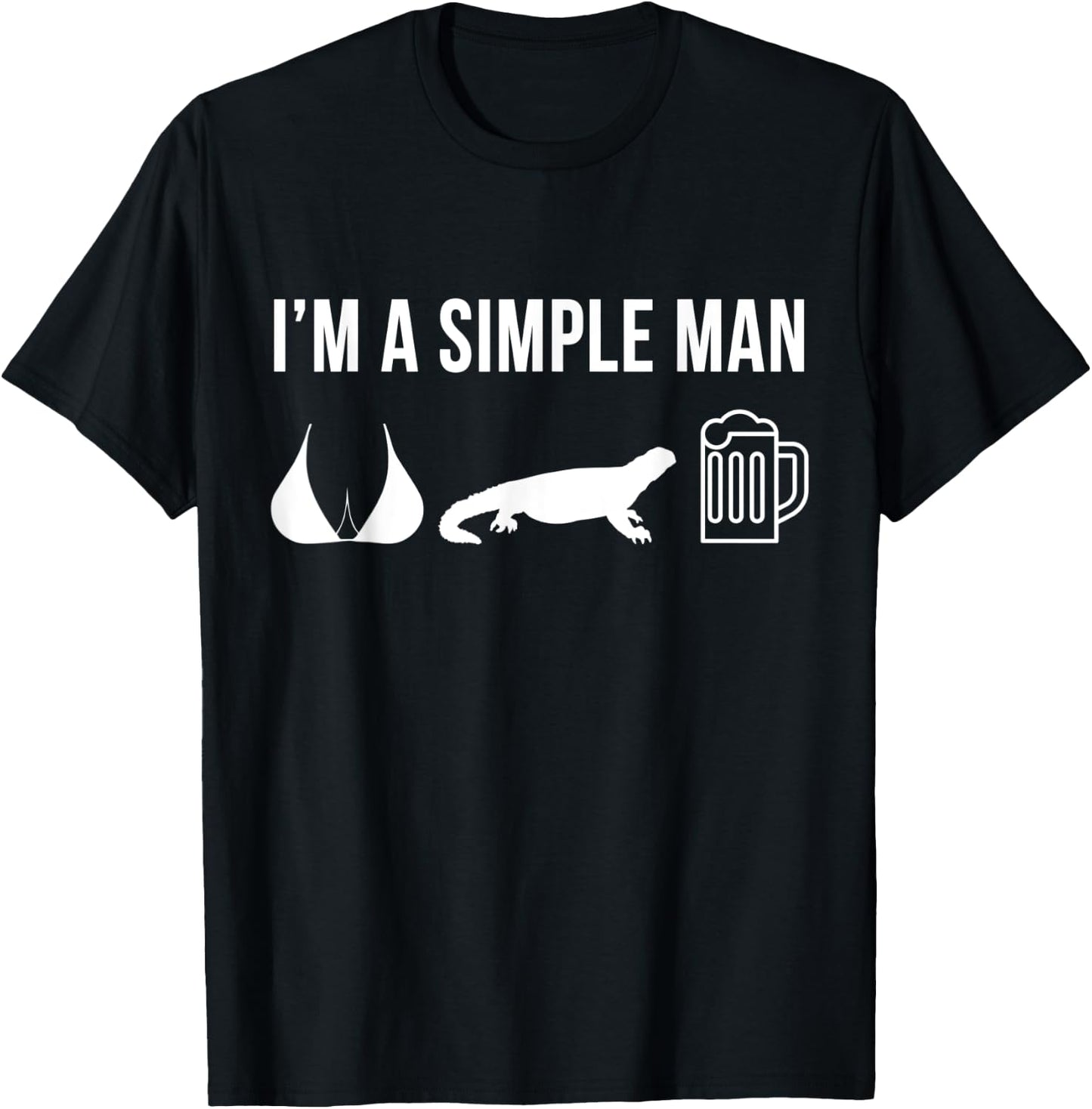 Funny Pet Uromastyx Lizard Reptile Zoo Simple Man T-Shirt - T-Shirt | Black