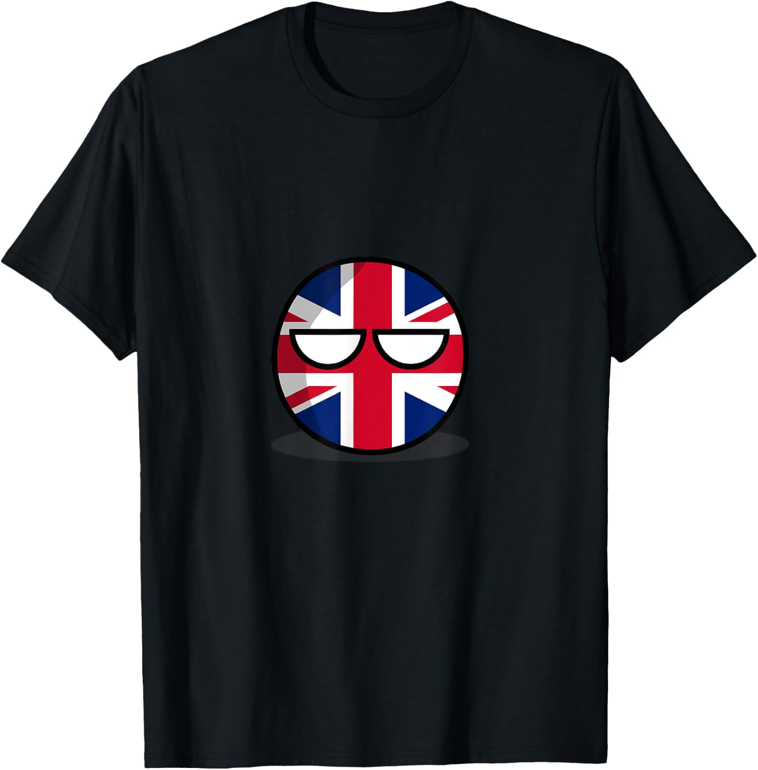 United Kingdom Countryball, British Flag Tired Eyes T-Shirt - T-Shirt | Black