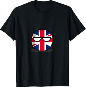 United Kingdom Countryball, British Flag Tired Eyes T-Shirt - T-Shirt | Black