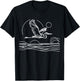 Line Art Bird & Ornithologist Great Blue Heron T-Shirt - T-Shirt | Black