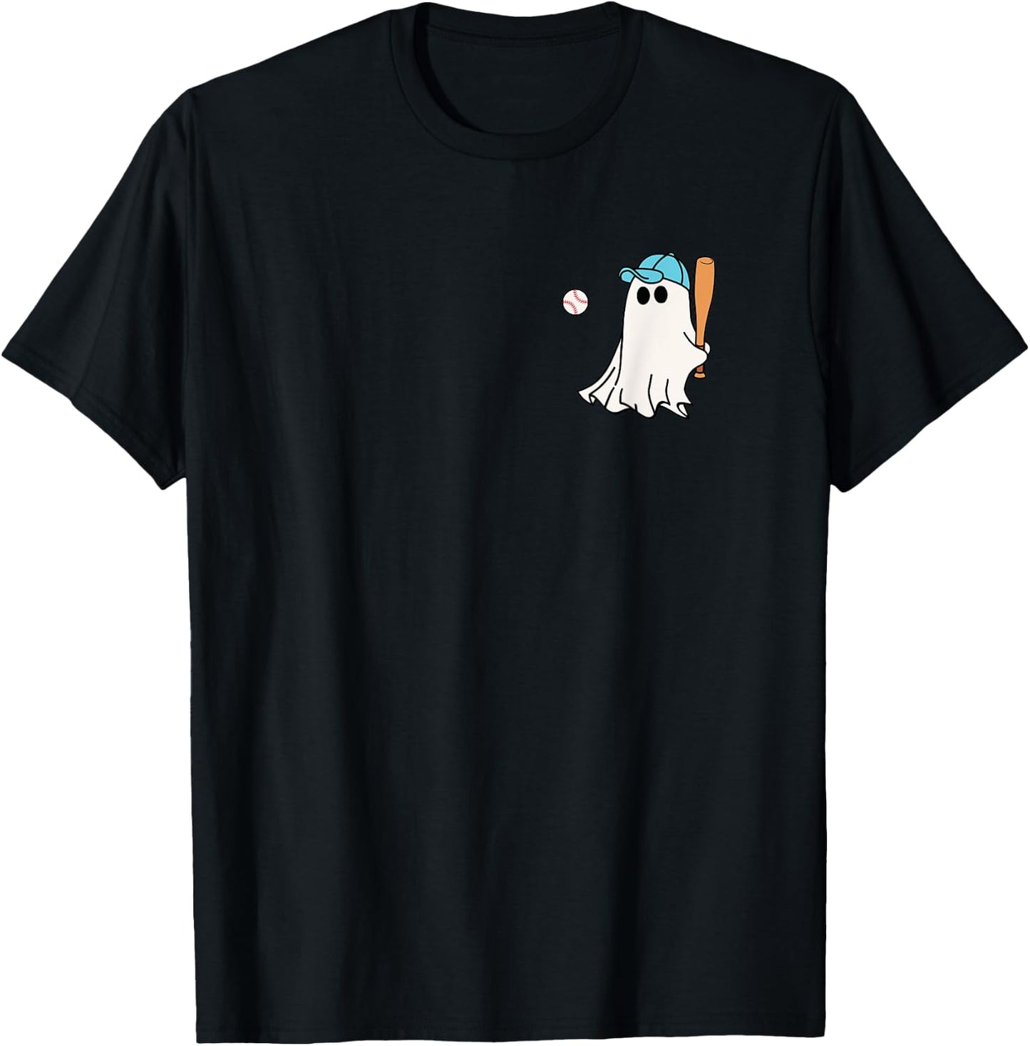 Baseball Halloween Baseball Ghost T-Shirt - T-Shirt | Black