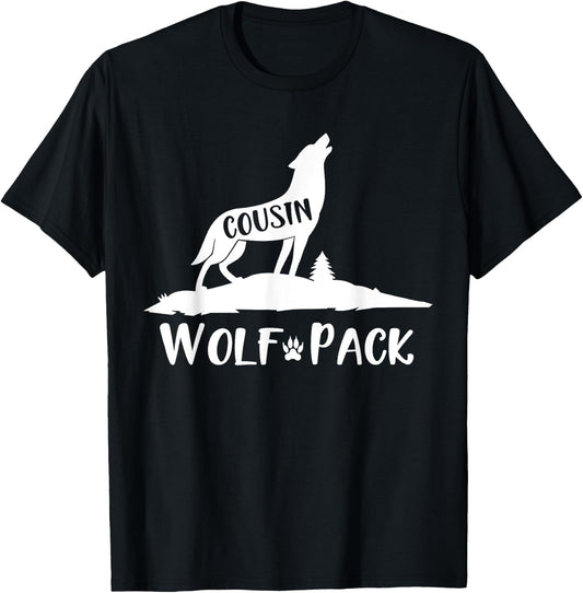 Wolf Pack Matching Family Cousin Wolf Wolves T-Shirt - T-Shirt | Black