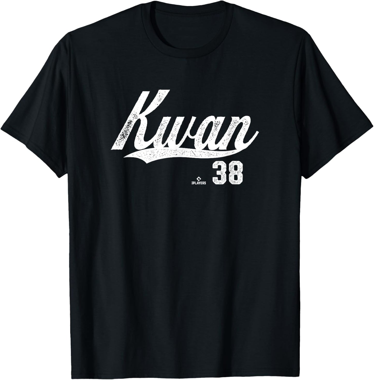Distressed Swoosh Steven Kwan Cleveland Baseball MLBPA T-Shirt - T-Shirt | Black