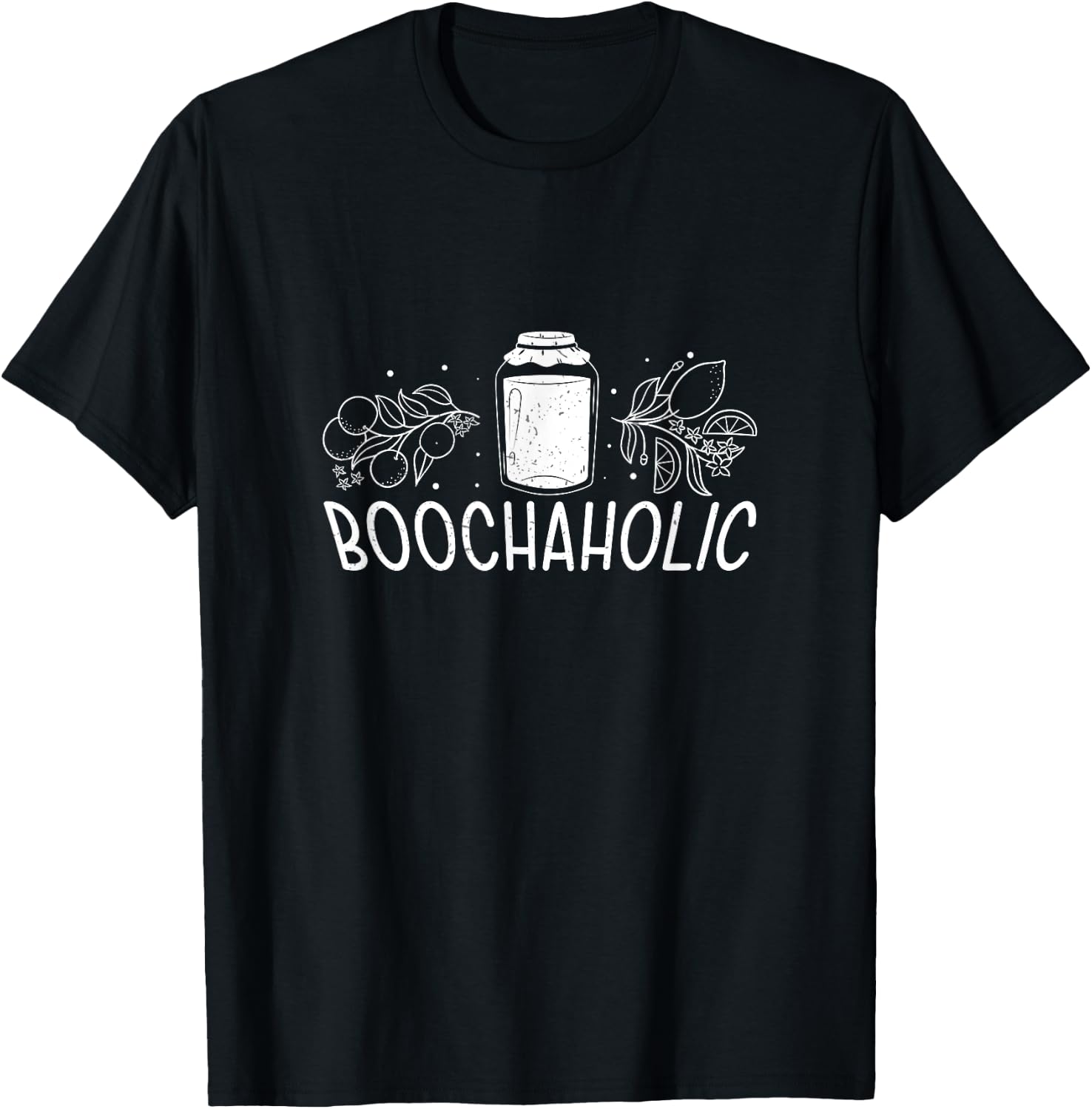 Boochaholic Fermented Booch Drink Fans Funny Kombucha Brewer T-Shirt - T-Shirt | Black