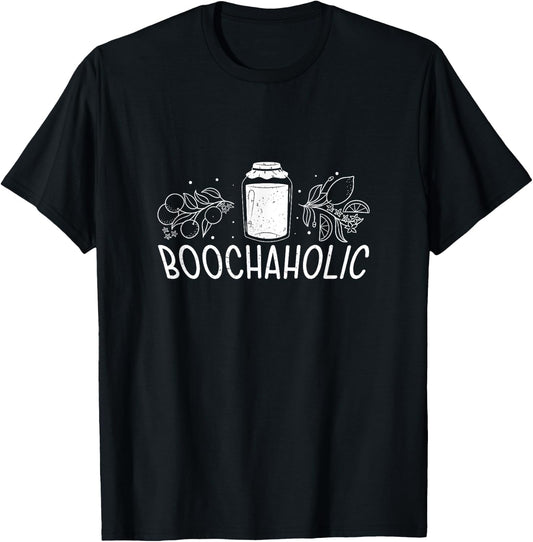 Boochaholic Fermented Booch Drink Fans Funny Kombucha Brewer T-Shirt - T-Shirt | Black