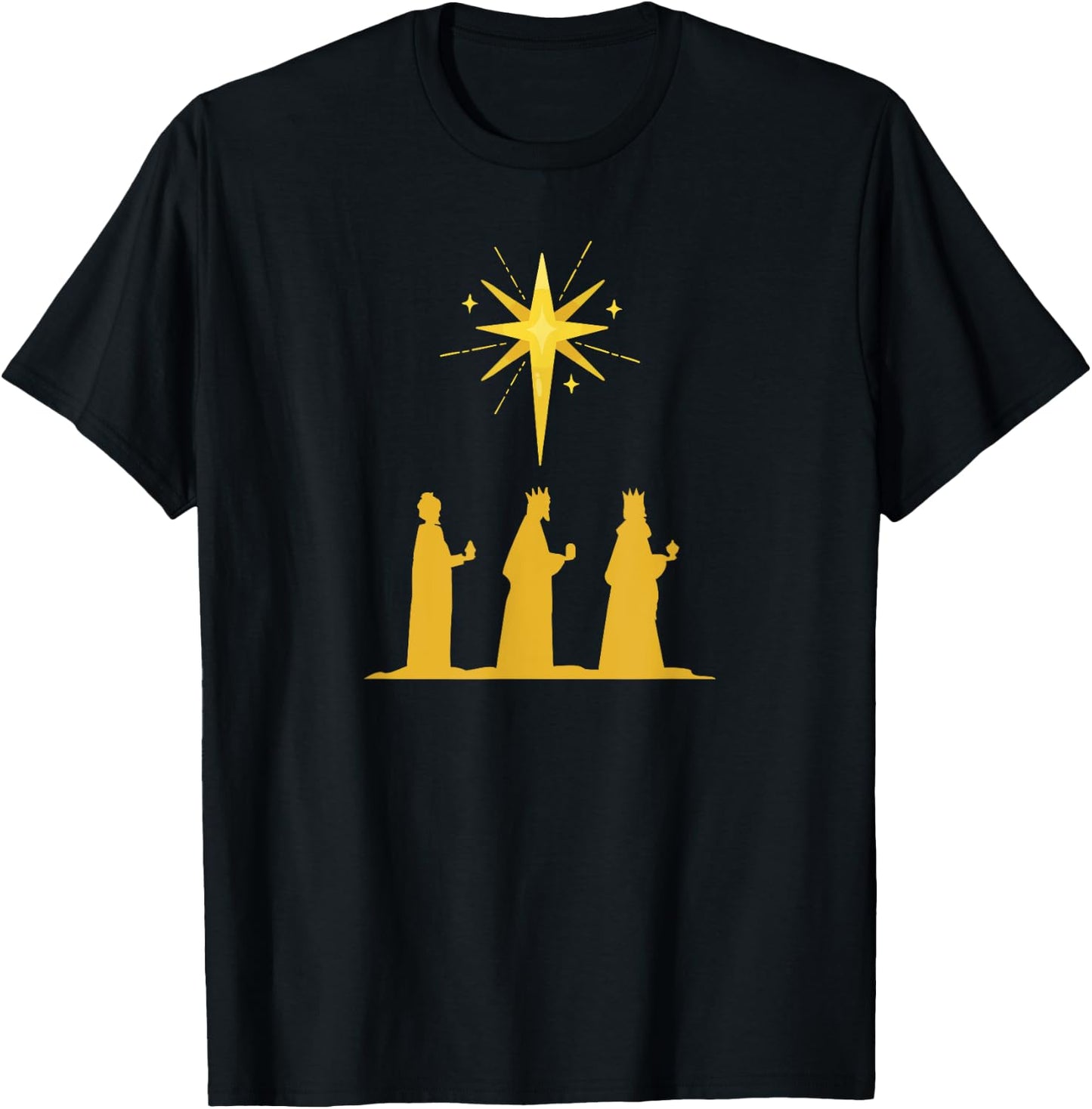 Three Kings Nativity Scene with Bethlehem Star Christian T-Shirt - T-Shirt | Black