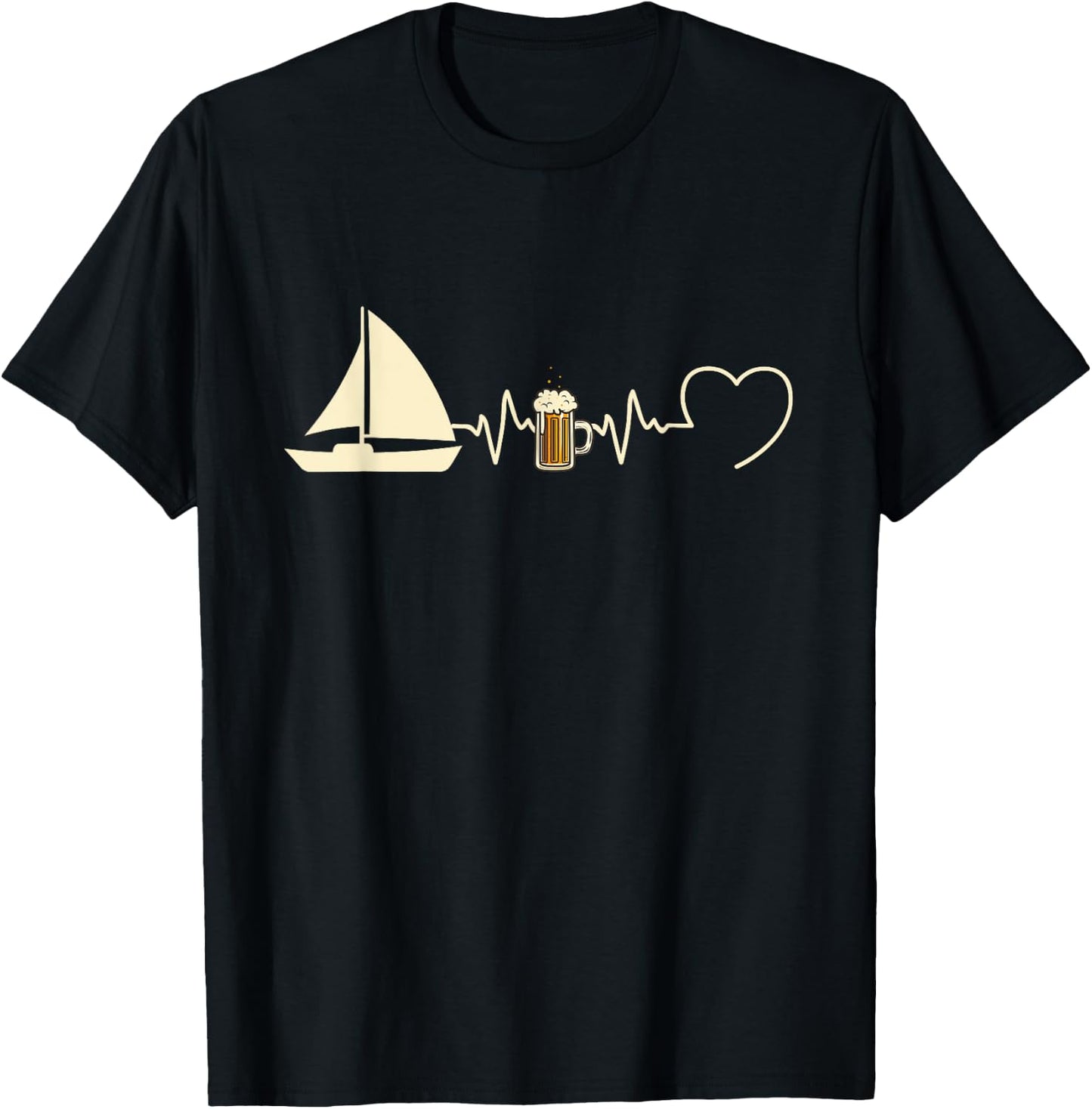 Catamaran Man Humour Boat Humorous Beer Beat T-Shirt - T-Shirt | Black