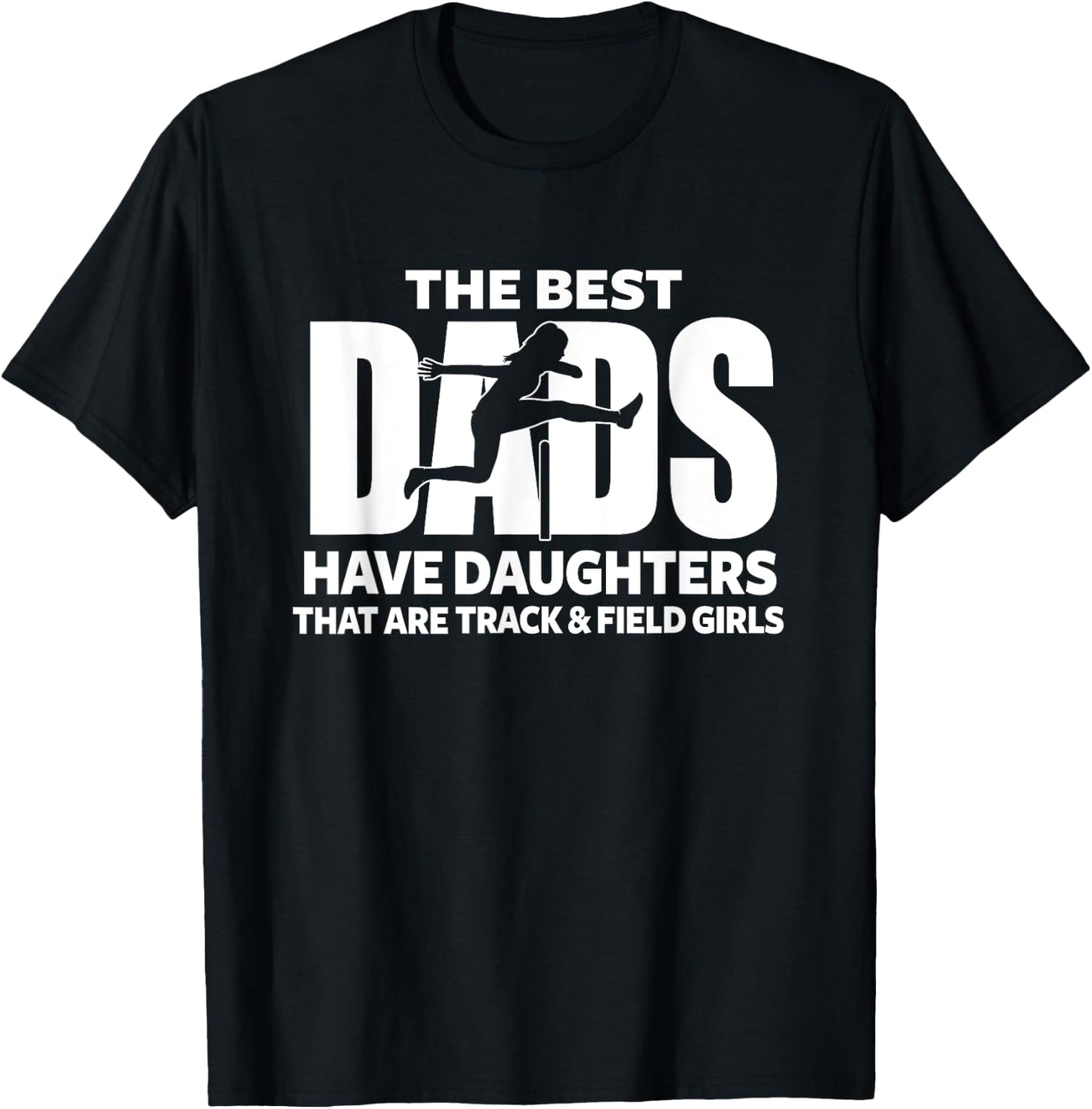 Track & Field Girl Dad Proud Father of Girl Playing Sports T-Shirt - T-Shirt | Black