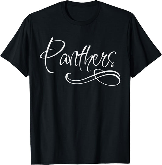 Panther School Sports Fan Team Spirit T-Shirt - T-Shirt | Black