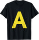 letter A funny chipmunk group matching halloween costume T-Shirt - T-Shirt | Black