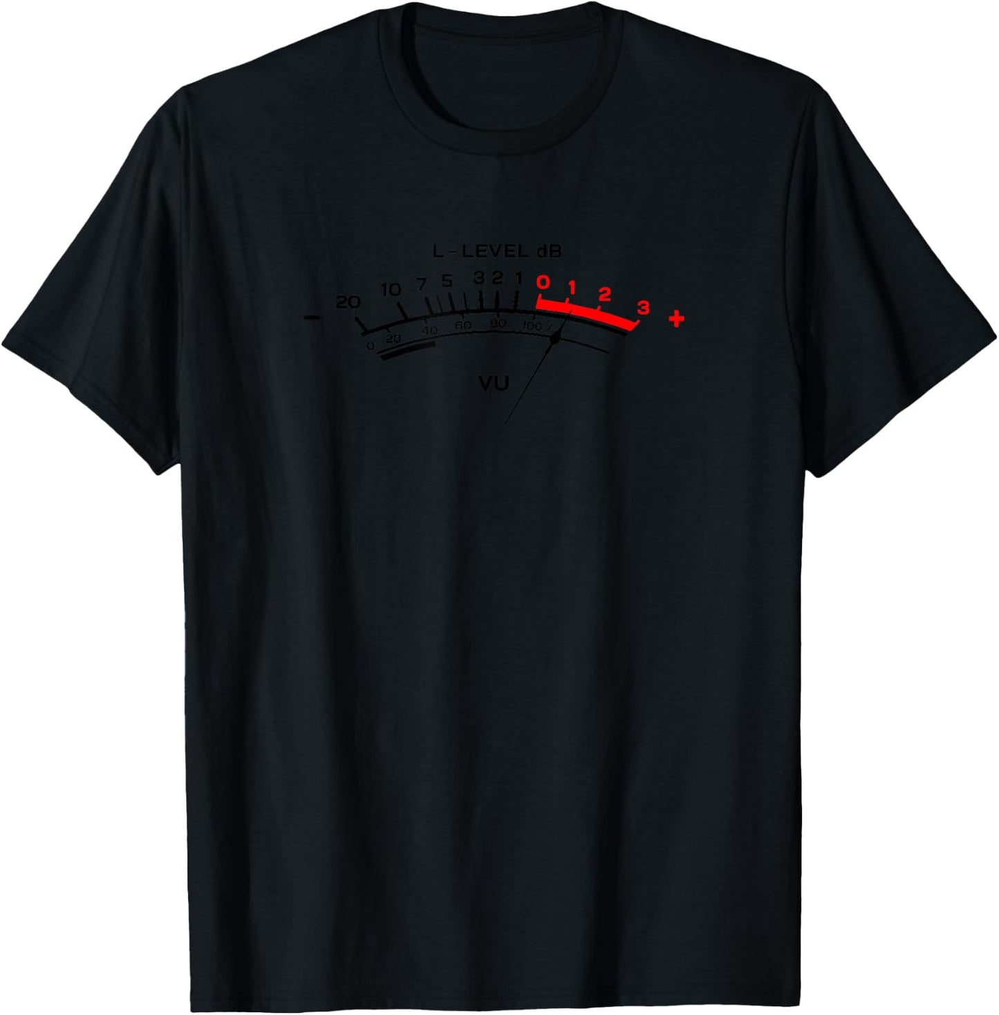 Retro VU Meter Vintage Hi-Fi Audio Stereo Music Sound T-Shirt - T-Shirt | Black