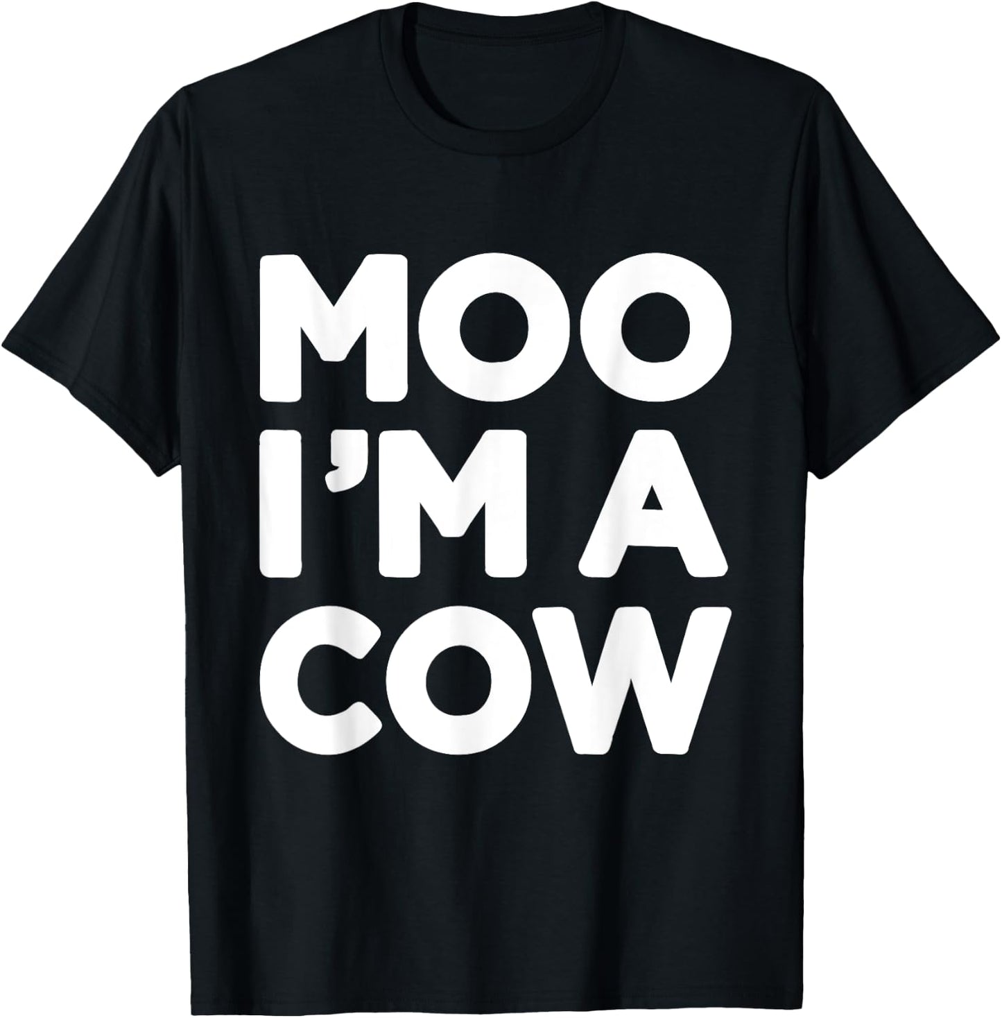 Moo Im a Cow Funny Lazy Costume for Halloween Party T-Shirt - T-Shirt | Black