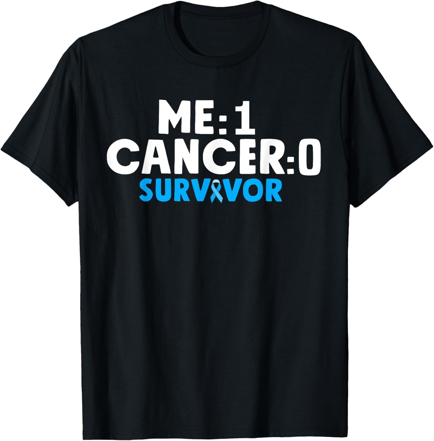 Prostate Cancer Survivor Awareness Blue Ribbon T-Shirt - T-Shirt | Black