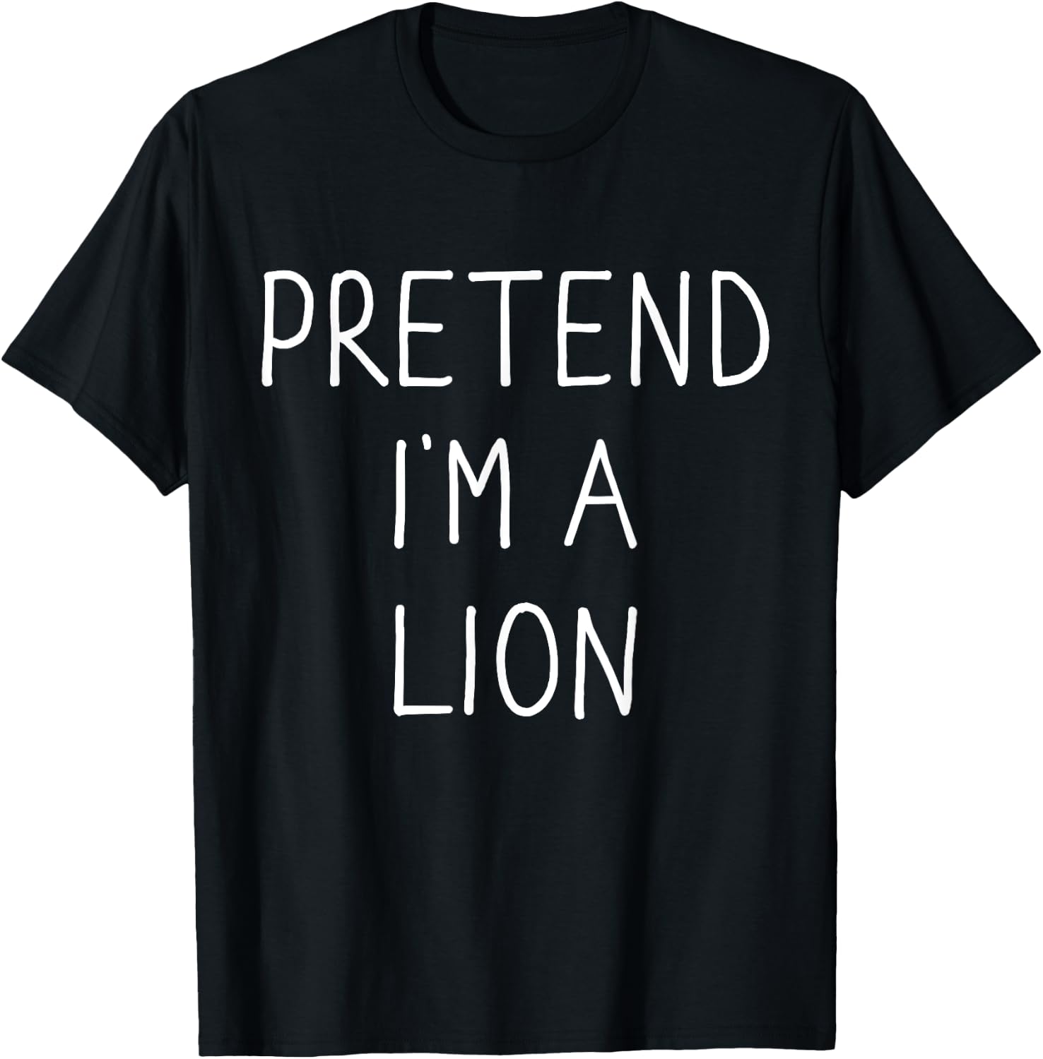 Pretend I'm a Lion Funny Lazy Easy DIY Halloween Costume T-Shirt - T-Shirt | Black