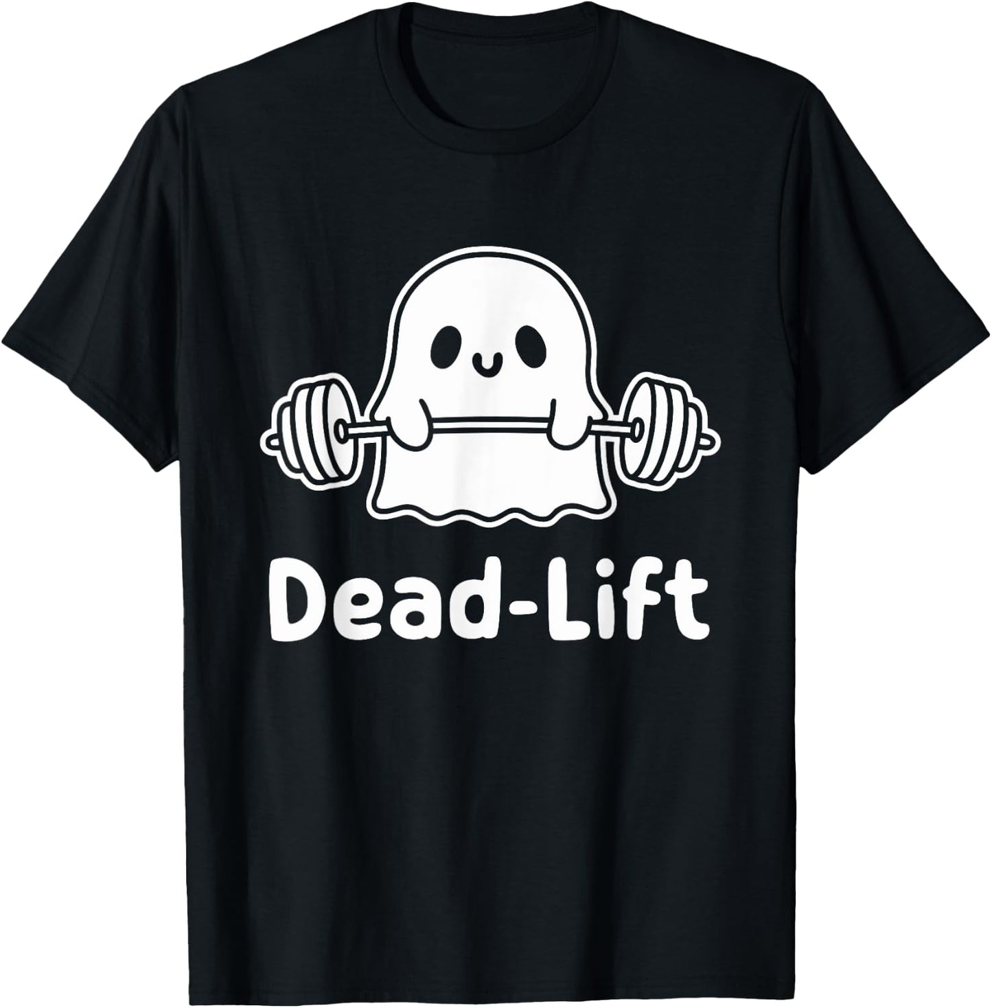 Dead Lift Funny Ghost Gymer Halloween Weight Lifting Workout T-Shirt - T-Shirt | Black