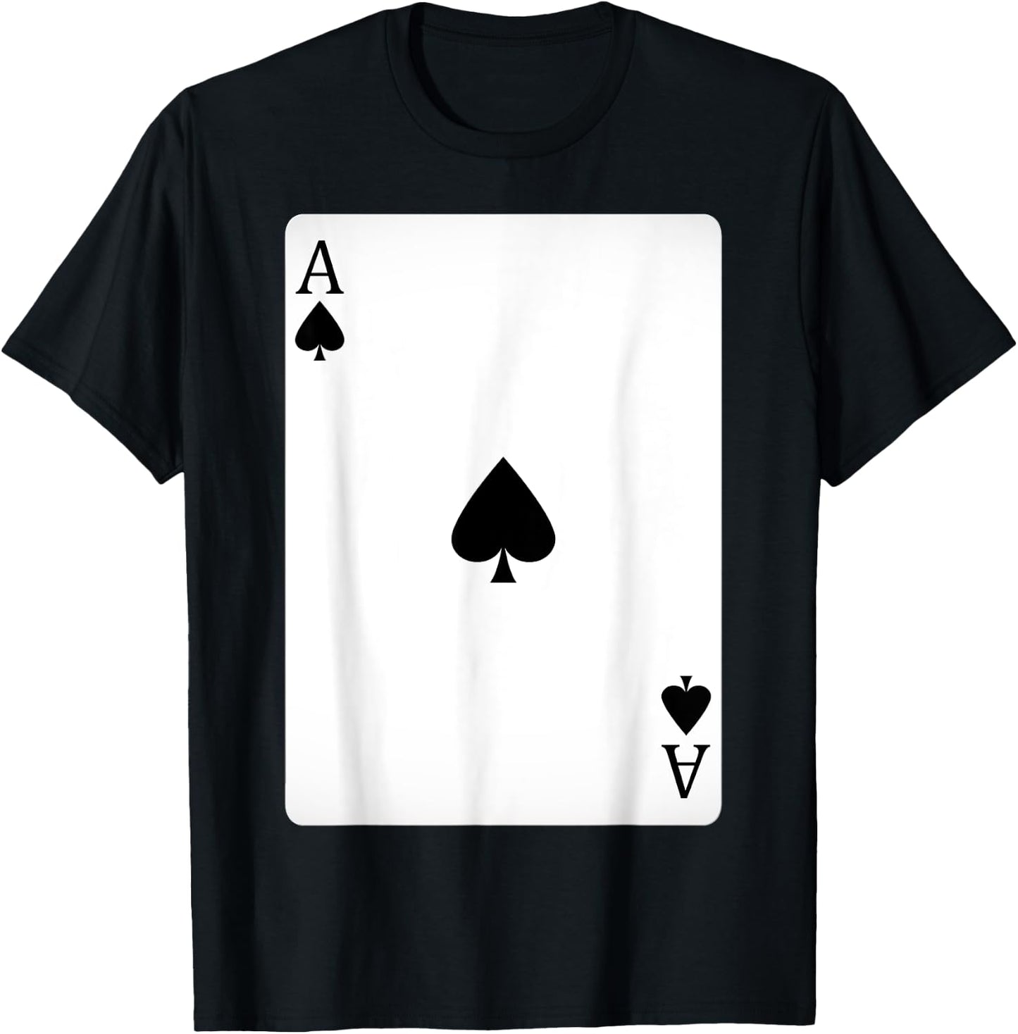 Ace of Spades Playing Cards Shirt Easy Halloween Costume T-Shirt - T-Shirt | Black