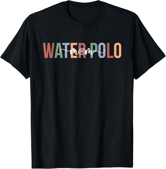 Water Polo Mom Boho Mom Of A Water Polo Player Mama T-Shirt - T-Shirt | Black