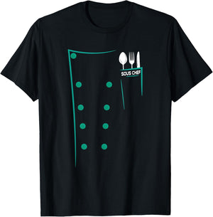 Sous Chef Culinary Utensils Design Outfit T-Shirt - T-Shirt | Black