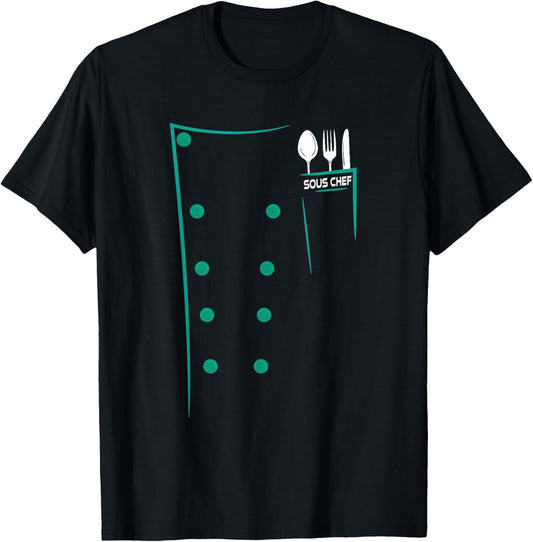 Sous Chef Culinary Utensils Design Outfit T-Shirt - T-Shirt | Black