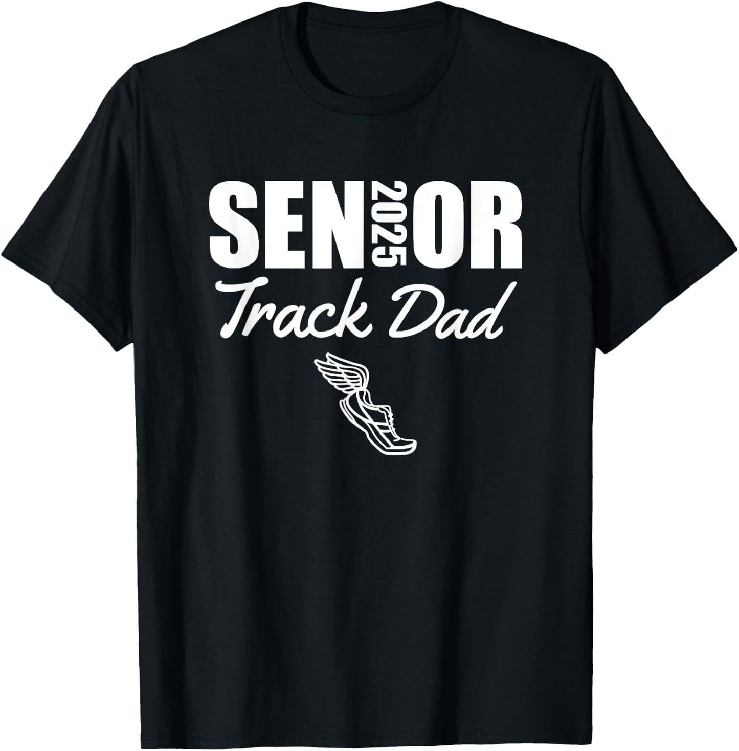 2025 Senior Track Dad Class of 2025 Parent Run Jump Throw T-Shirt - T-Shirt | Black