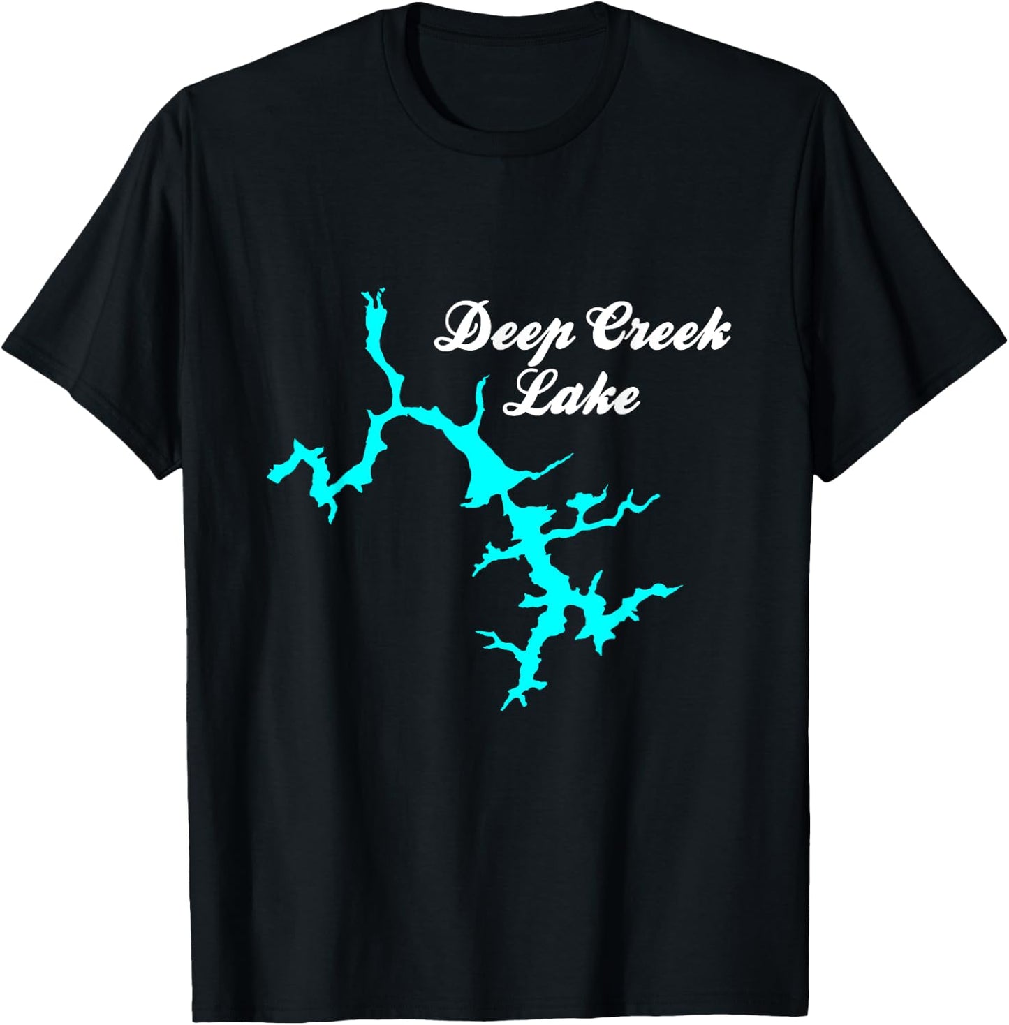 Minimalist Deep Creek Lake - Maryland T-Shirt - T-Shirt | Black