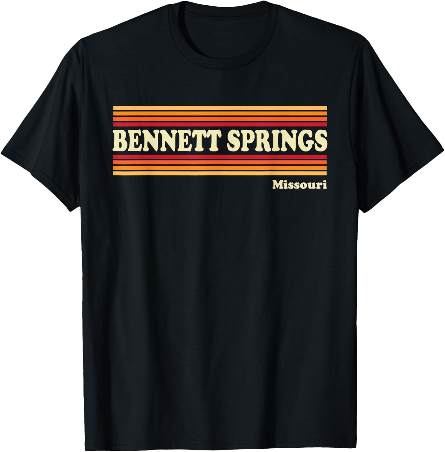 Vintage 1980s Graphic Style Bennett Springs, Missouri T-Shirt - T-Shirt | Black