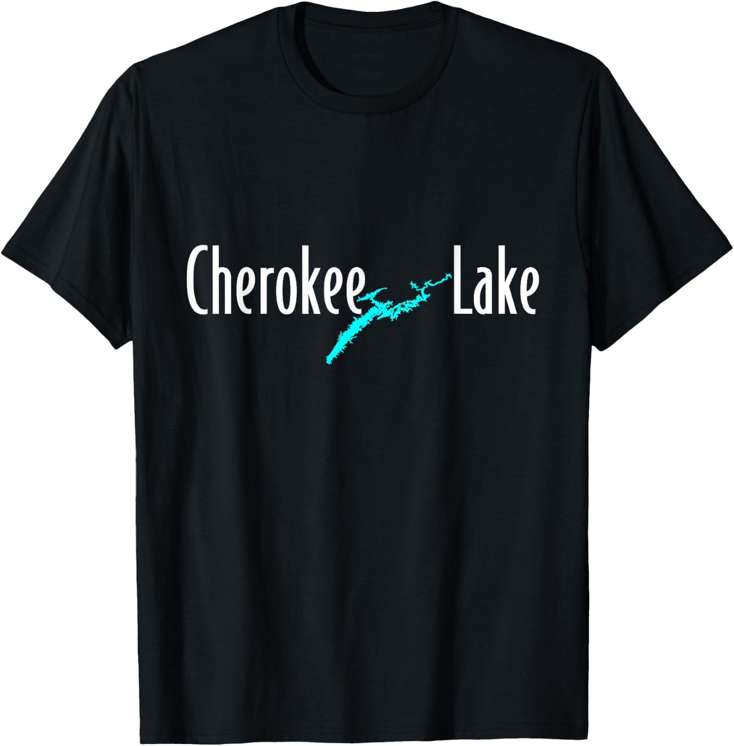Minimalist Cherokee Lake - Tennessee T-Shirt - T-Shirt | Black