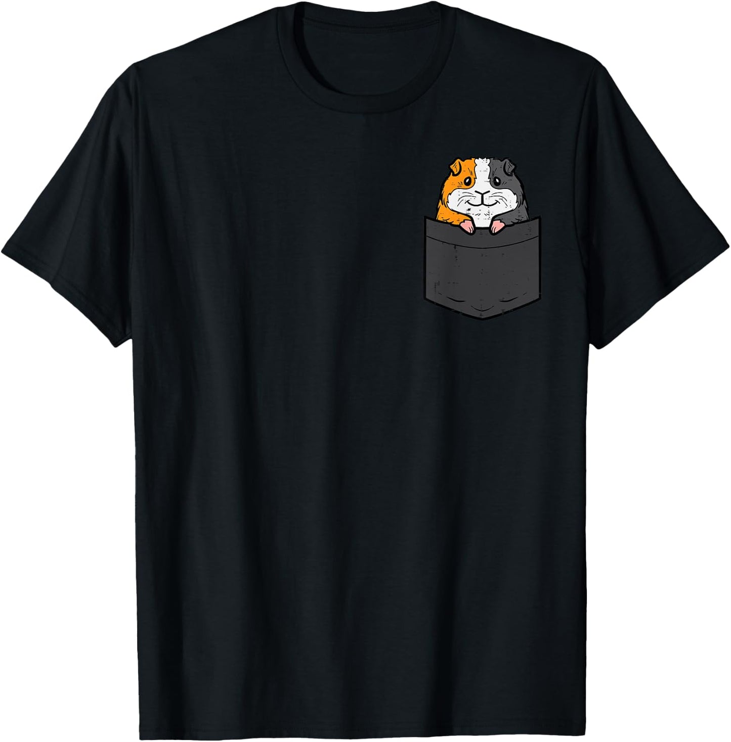 Guinea Pig Pocket Funny Cavy Rodent Animal Men Women Kids T-Shirt - T-Shirt | Black