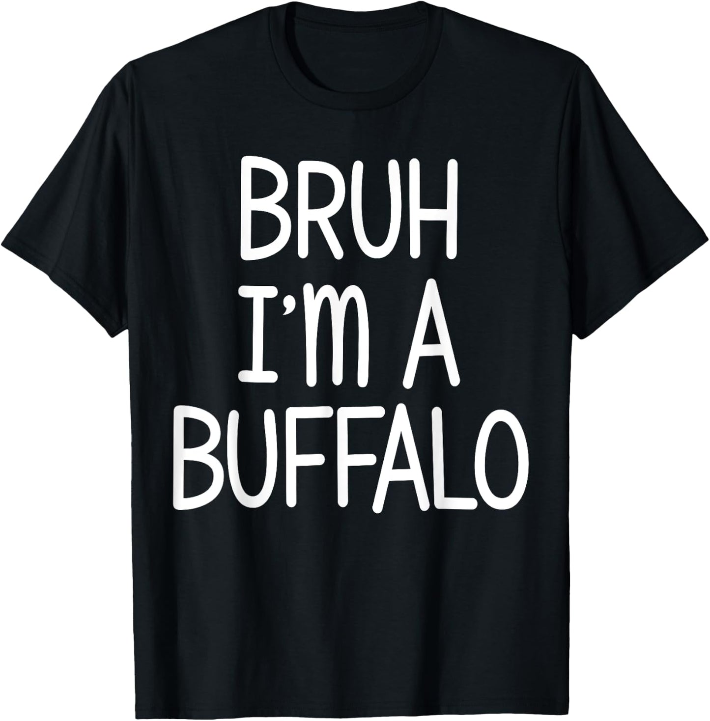 Pretend I'm A Buffalo Funny Lazy Halloween Costume Party T-Shirt - T-Shirt | Black