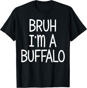 Pretend I'm A Buffalo Funny Lazy Halloween Costume Party T-Shirt - T-Shirt | Black