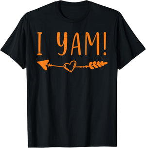 Thanksgiving Matching Couple She's My Sweet Potato I Yam T-Shirt - T-Shirt | Black