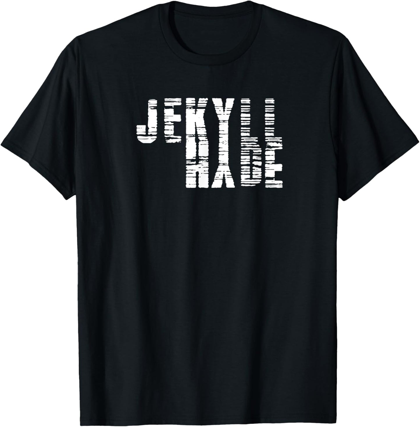 Dr. Jekyll Mr. Hyde Cool Graphic Text Design Halloween Shirt T-Shirt - T-Shirt | Black