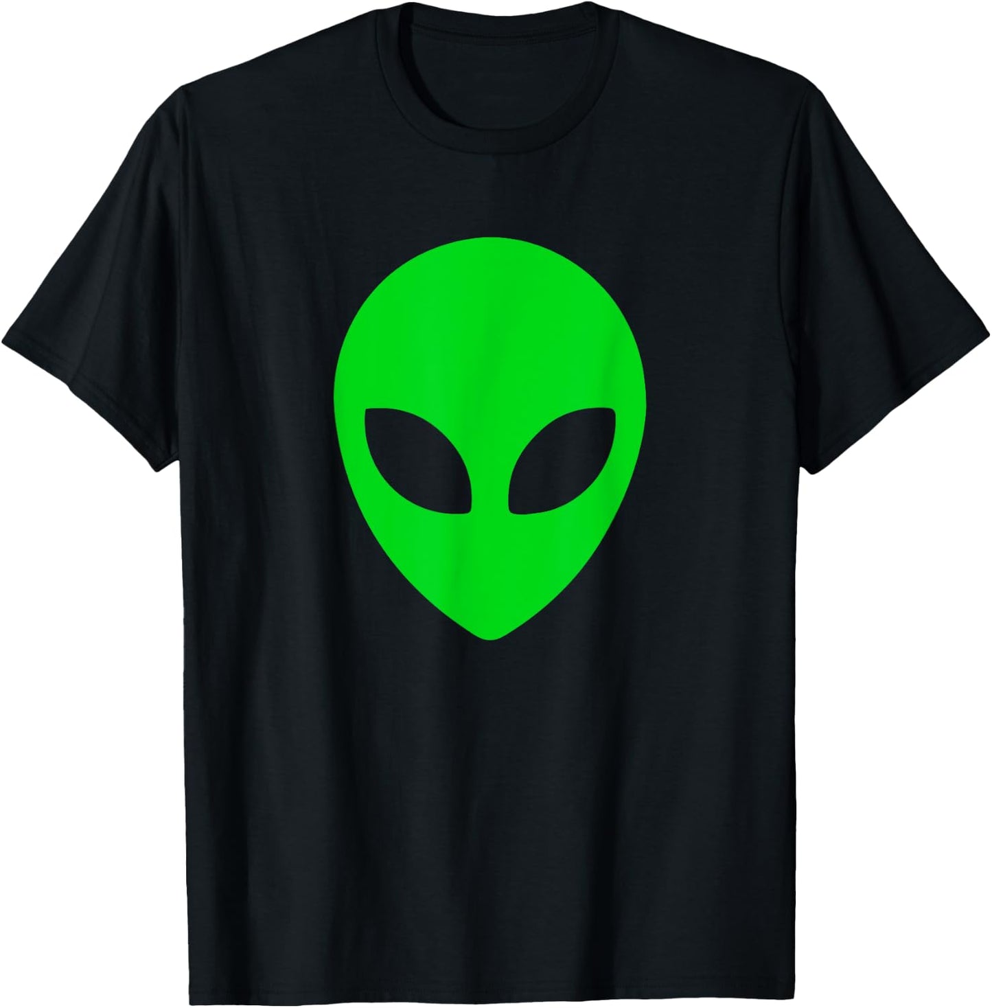 Alien Lover UFO Green Alien Head Cool Alien T-Shirt - T-Shirt | Black