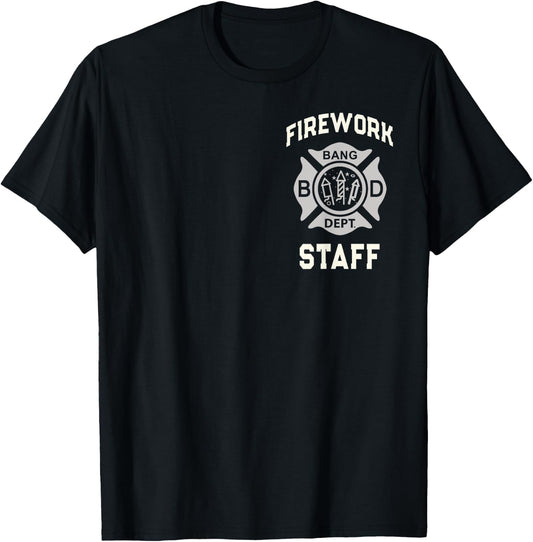 Funny FIREWORK STAFF 4th of July Squad Safety Director Red T-Shirt - T-Shirt | Black