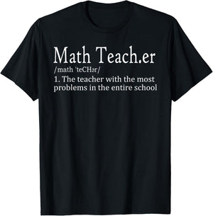 Funny Math Teacher Definition Cute First Day Back To School Men Women T-Shirt - T-Shirt | Black