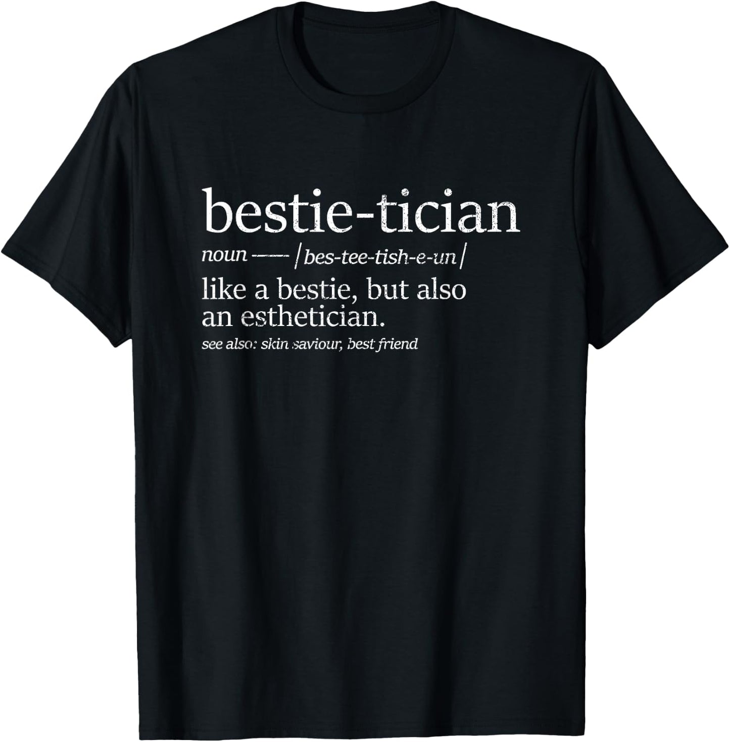 Vintage Bestie-tician Besthetician Esthetician T-Shirt - T-Shirt | Black
