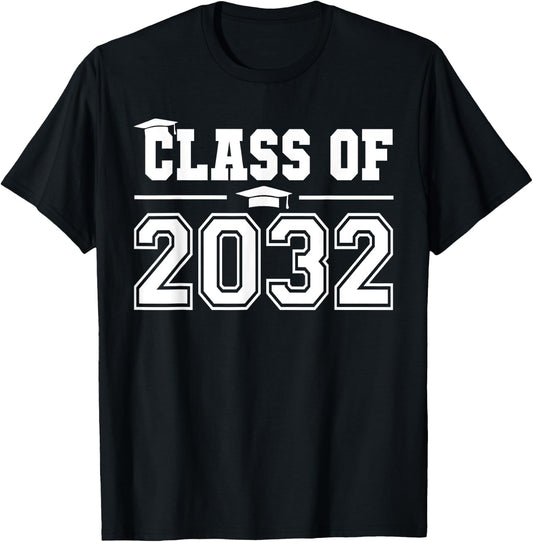 Class of 2032 Grow With Me First Day of School Graduation T-Shirt - T-Shirt | Black