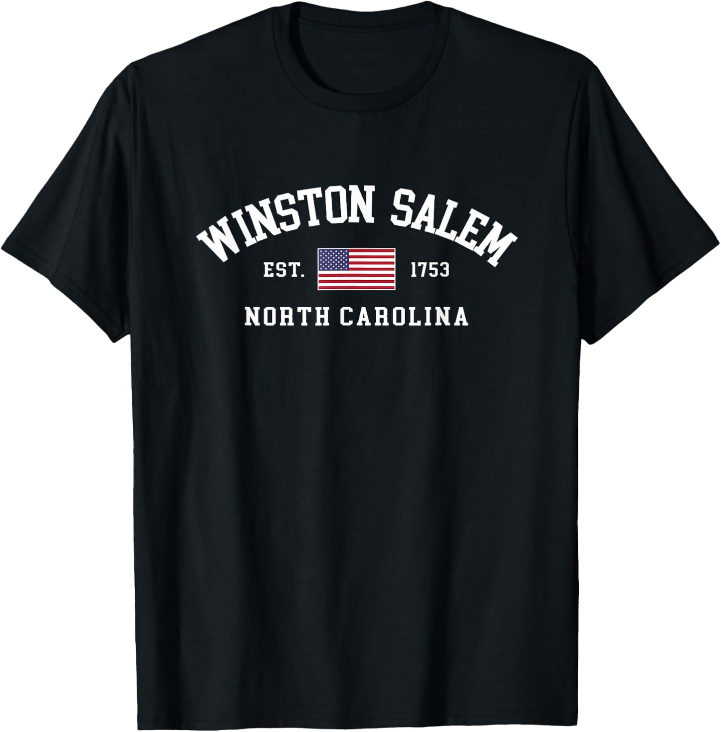 Vintage Winston Salem North Carolina July 4th US Flag Retro Women Kids Men T-Shirt - T-Shirt | Black