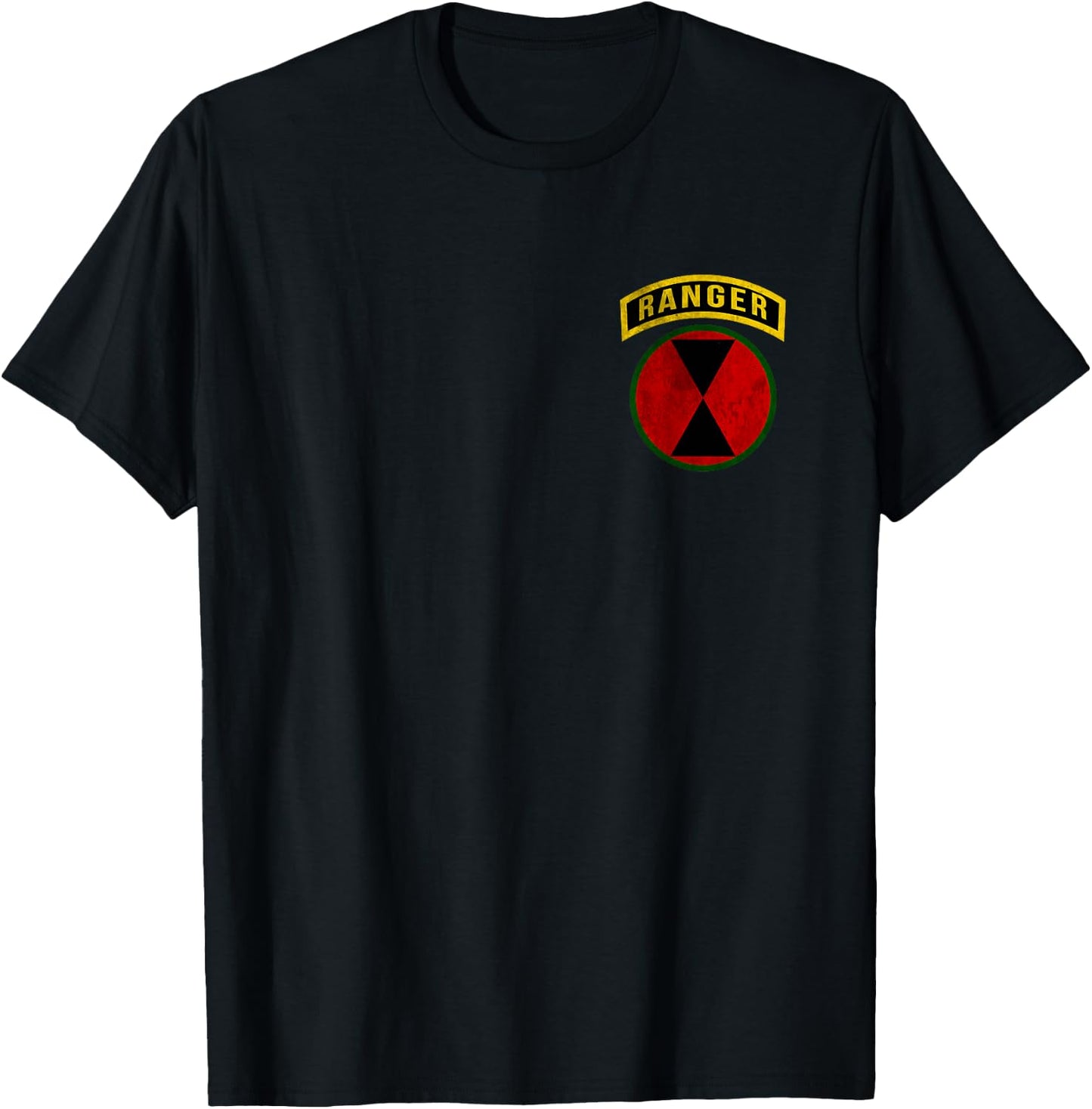 7th Infantry Division Ranger Tab Logo Military Veteran Xmas T-Shirt - T-Shirt | Black