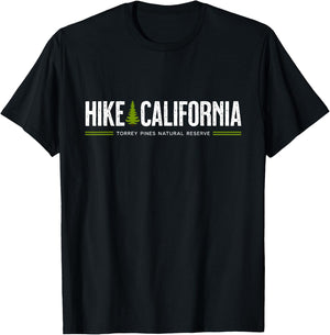 California CA Hike Torrey Pines Tree Retro Graphic T-Shirt - T-Shirt | Black