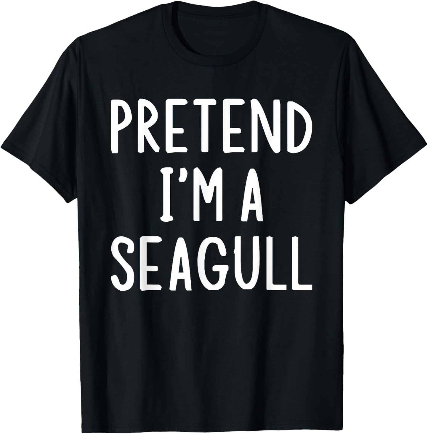 Pretend I'm A Seagull Lazy Easy Halloween Matching Costume T-Shirt - T-Shirt | Black