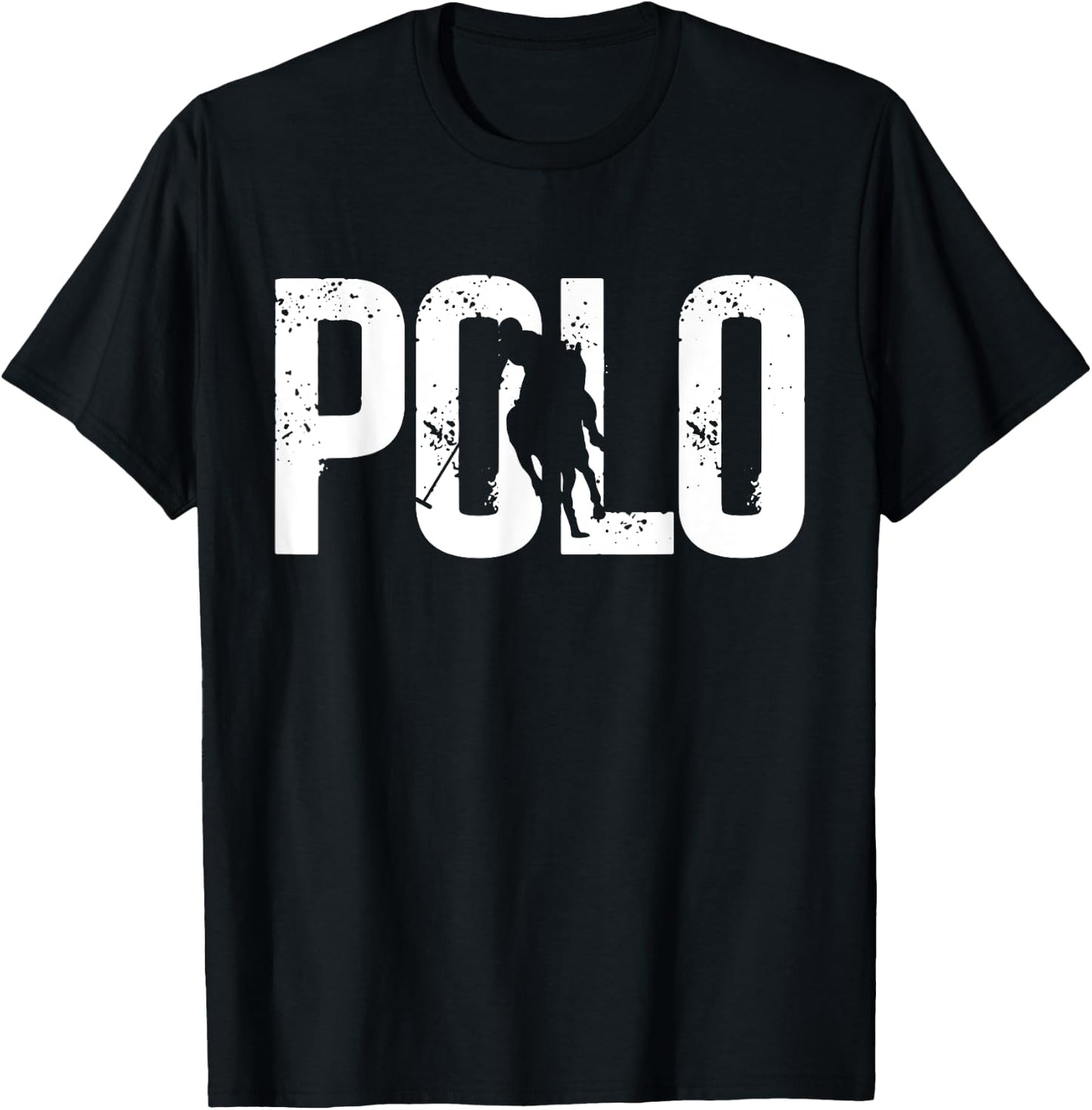 Polo Players Horseback Riding Horse Equestrian Sports T-Shirt - T-Shirt | Black